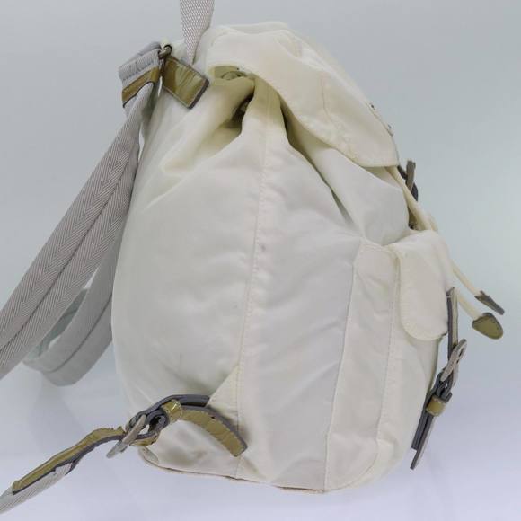 PRADA Backpack Nylon White Silver Auth 85291V main image 6